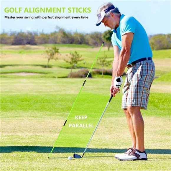 Golf Alignment Stick - Golf Sticks Alignment Aid 48" Golf Alignment Rods 2 Pack - Picture 6 of 6